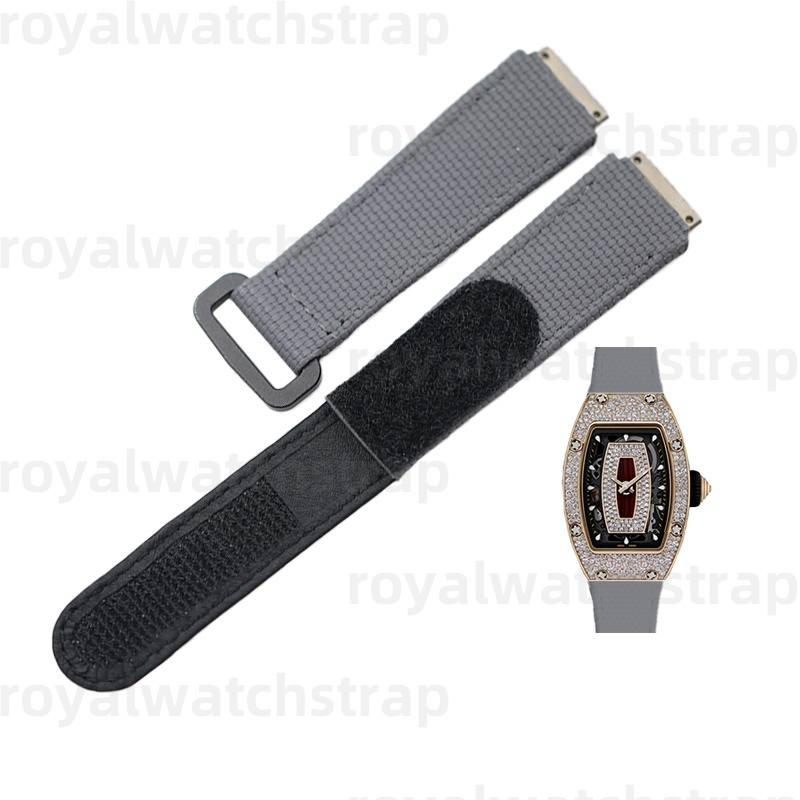 CustomPVC Rubber Velcro Watch Strap for Richard Mille Women's Watch RM07-01 37-01