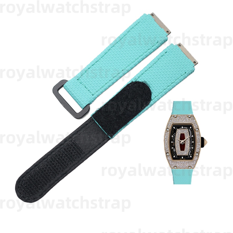 CustomPVC Rubber Velcro Watch Strap for Richard Mille Women's Watch RM07-01 37-01