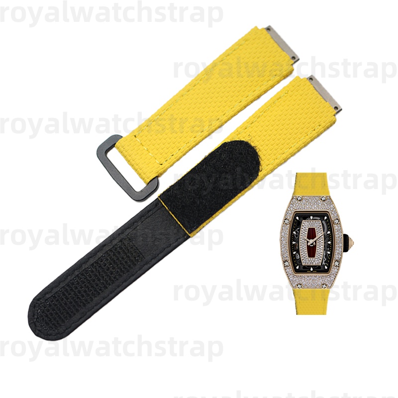 CustomPVC Rubber Velcro Watch Strap for Richard Mille Women's Watch RM07-01 37-01