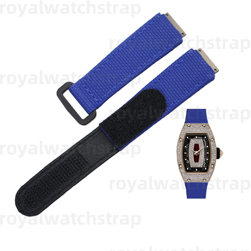 CustomPVC Rubber Velcro Watch Strap for Richard Mille Women's Watch RM07-01 37-01