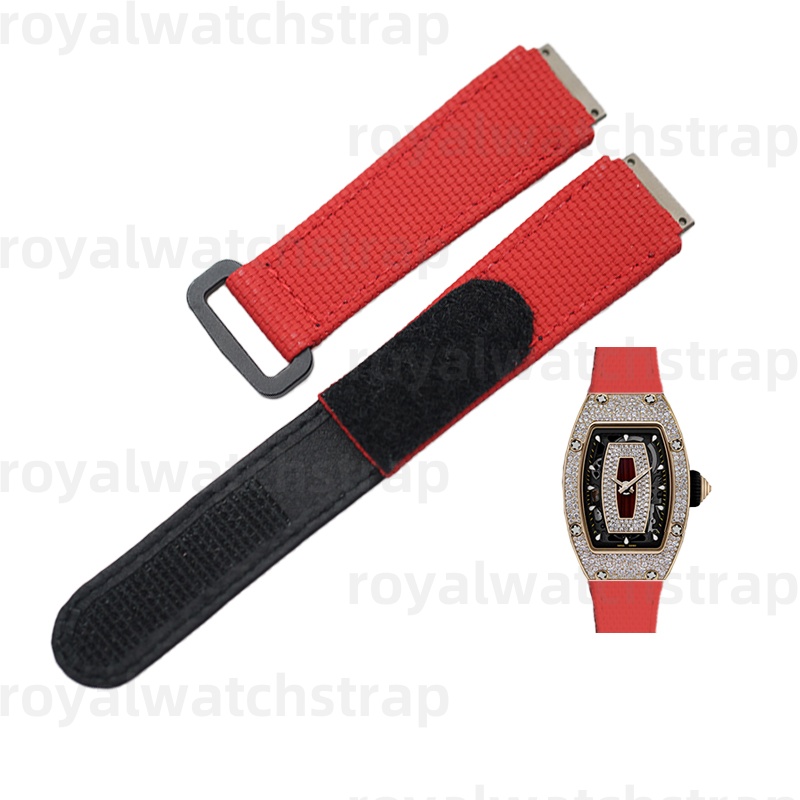 CustomPVC Rubber Velcro Watch Strap for Richard Mille Women's Watch RM07-01 37-01