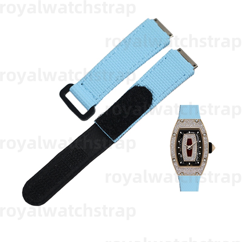 CustomPVC Rubber Velcro Watch Strap for Richard Mille Women's Watch RM07-01 37-01