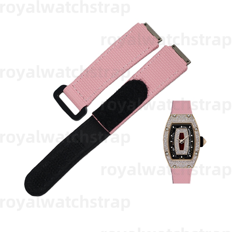 CustomPVC Rubber Velcro Watch Strap for Richard Mille Women's Watch RM07-01 37-01