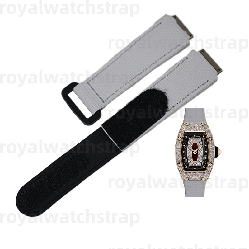 CustomPVC Rubber Velcro Watch Strap for Richard Mille Women's Watch RM07-01 37-01