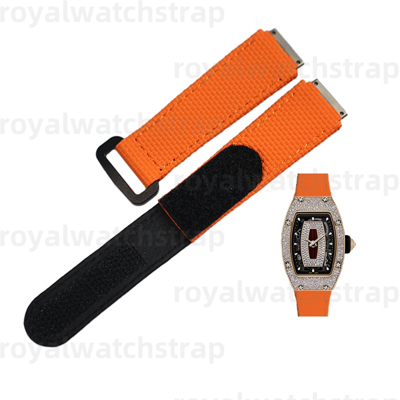 CustomPVC Rubber Velcro Watch Strap for Richard Mille Women's Watch RM07-01 37-01