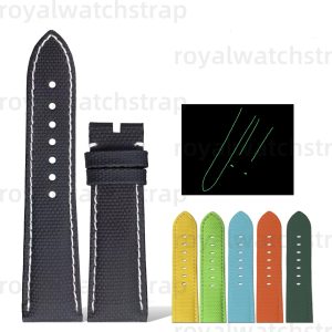 FKM Rubber Night Vision Night Light Luminous Watch Strap Band For Panerai