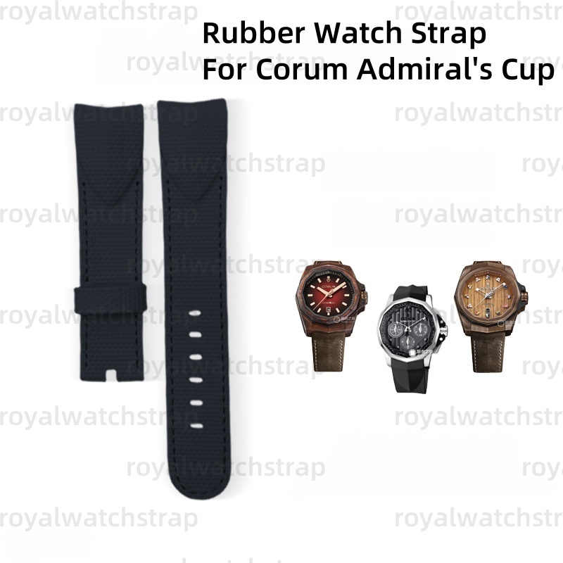 High Quality FKM Rubber Replacement Watch Strap For Corum Admiral Watch (2) High Quality FKM Rubber Replacement Watch Strap For Corum Admiral Watch (1)