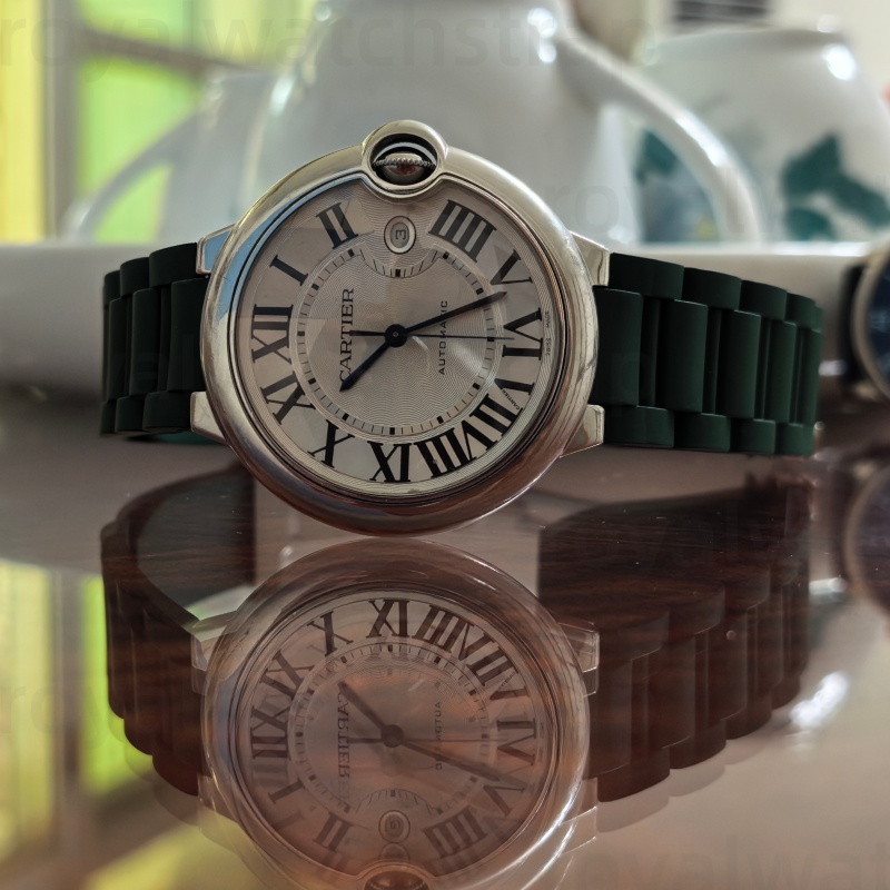 Premium Rubber Watch Band FKM Strap For Cartier Ballon Bleu Multi Colors