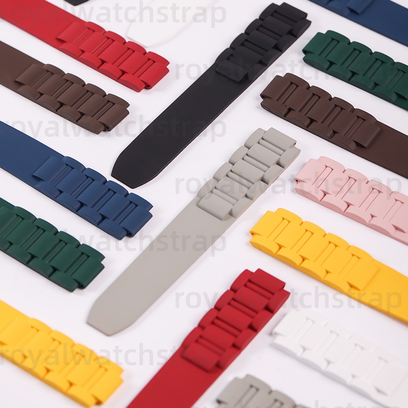 Premium Rubber Watch Band FKM Strap For Cartier Ballon Bleu Multi Colors