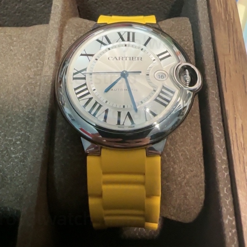 Premium Rubber Watch Band FKM Strap For Cartier Ballon Bleu Multi Colors