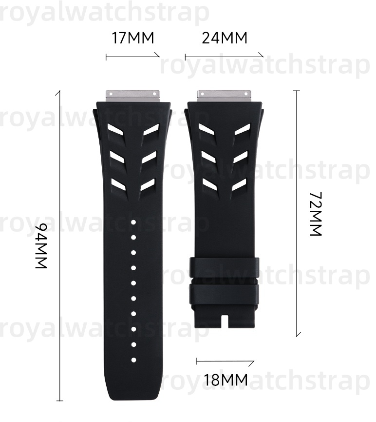Waterproof FKM Rubber Watch Strap For Richard Mille RM67-02-01