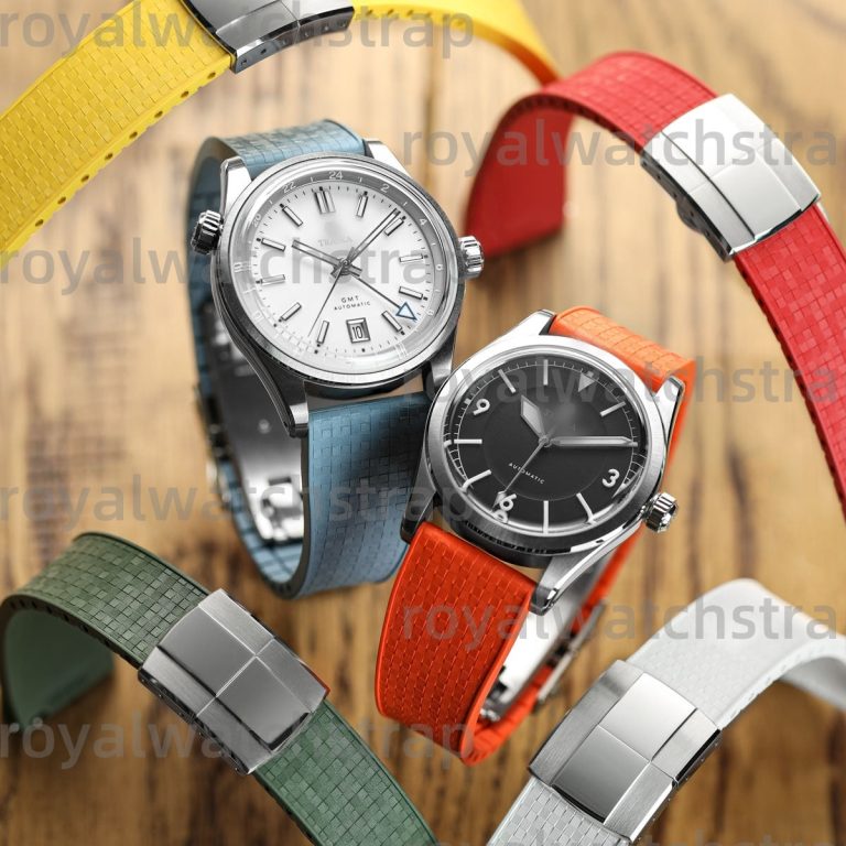 Quick Release Flat End 16mm-24mm FKM Rubber Straps Watch Band For Rolex Omega Panerai Blancpain