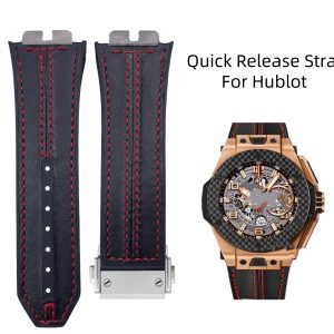 Alligator Leather FKM Rubber Strap Quick Release For Hublot Big Bang 411 415 401