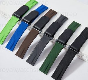 rubber velcro watch band flat end – Made to order