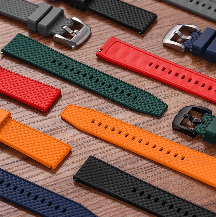 20mm 22mm Quick Release FKM Rubber Watch Strap For IWC Portugieser Portofino Pilot Flat End