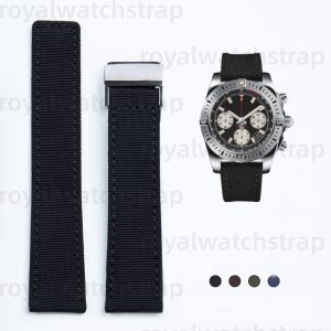 22mm Nylon Canvas Watch Strap Compatible With Breitling Avenger Blackbird Superocean Chronograph