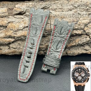 Crocodile Leather Watch Strap For Audemars Piguet AP Royal Oak Offshore AP26420 AP26480 (7) Crocodile Leather Watch Strap For Audemars Piguet AP Royal Oak Offshore AP26420 AP26480