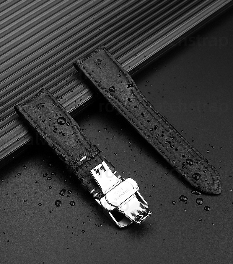 Curved End Nylon & Leather Watch Strap Replacement For Mens Jaeger-LeCoultre Aston Martin Q1928470