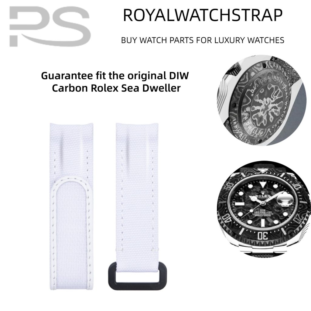 Custom Canvas Velcro Strap for DIW Rolex Carbon Sea Dweller