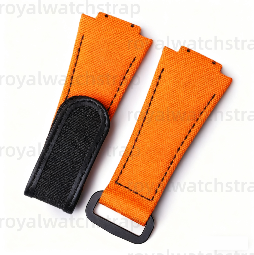 custom-velcro-watch-band-for-Hublot-Big-Bang-601-red-canvas-nylon-replacement-strap