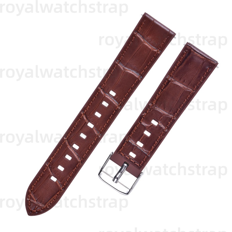 FKM Rubber With Leather-Wrapped Watch Strap For Omega Planet Watch Straps Fluororubber Bands