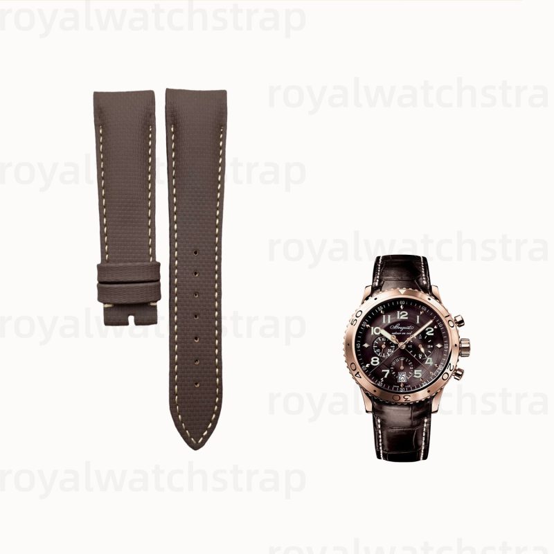 Replacement Custom Rubber Material With Canvas Pattern Strap for Breguet 3810 TypeXX (3) Replacement Custom Rubber Material With Canvas Pattern Strap for Breguet 3810 TypeXX (1)