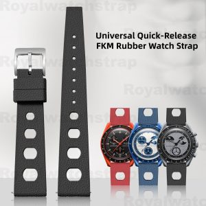 20mm 22mm Universal Replacement Rubber Band For Omega with Leather Pattern Waterproof 20mm 22mm Universal Replacement Rubber Band For Omega with Leather Pattern Waterproof