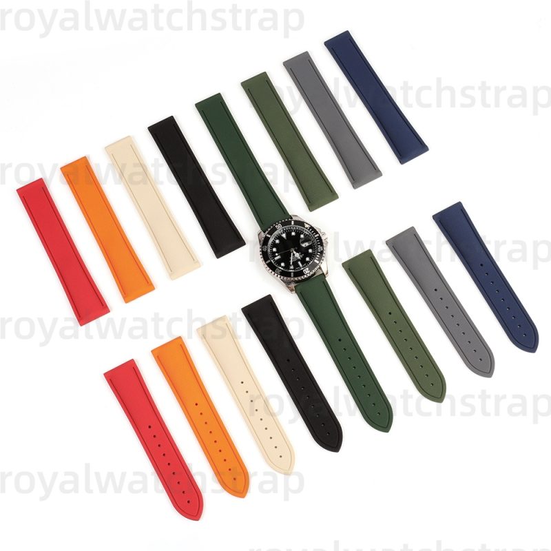 20/21/22mm FKM Universal Quick-Release Rubber Watch Strap For IWC