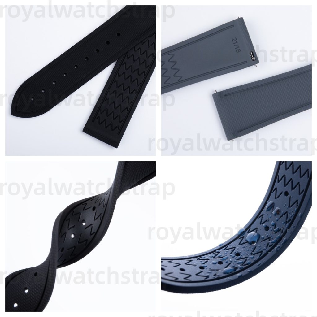 20/21/22mm FKM Universal Quick-Release Rubber Watch Strap For IWC