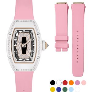 High Quality FKM Rubber Pink Strap for Richard Mille Women's Collection RM07-01 RM37-01