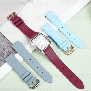 15.5mm 17.5mm Replacement Quick-Release FKM Rubber Strap For Cartier Santos Dumont WSSA0065 WSSA0029 W2SA0025