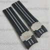 22mm Curved End Silicone Replacement Rubber Watch Strap For Ulysse Nardin Marine 353 8003 263