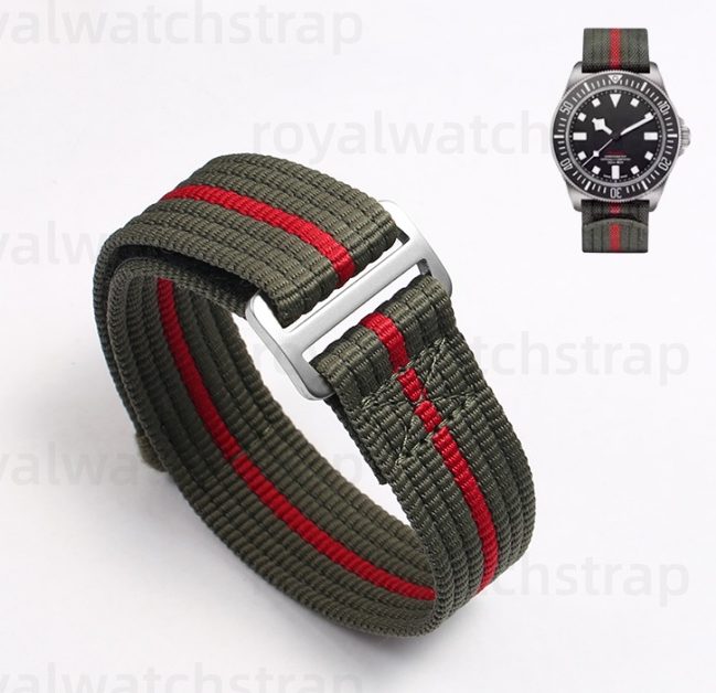 22mm Nylon Velcro Watch Strap For Tudor Black Bay Red Flower Pelagos FXD (2) 22mm Nylon Velcro Watch Strap For Tudor Black Bay Red Flower Pelagos FXD