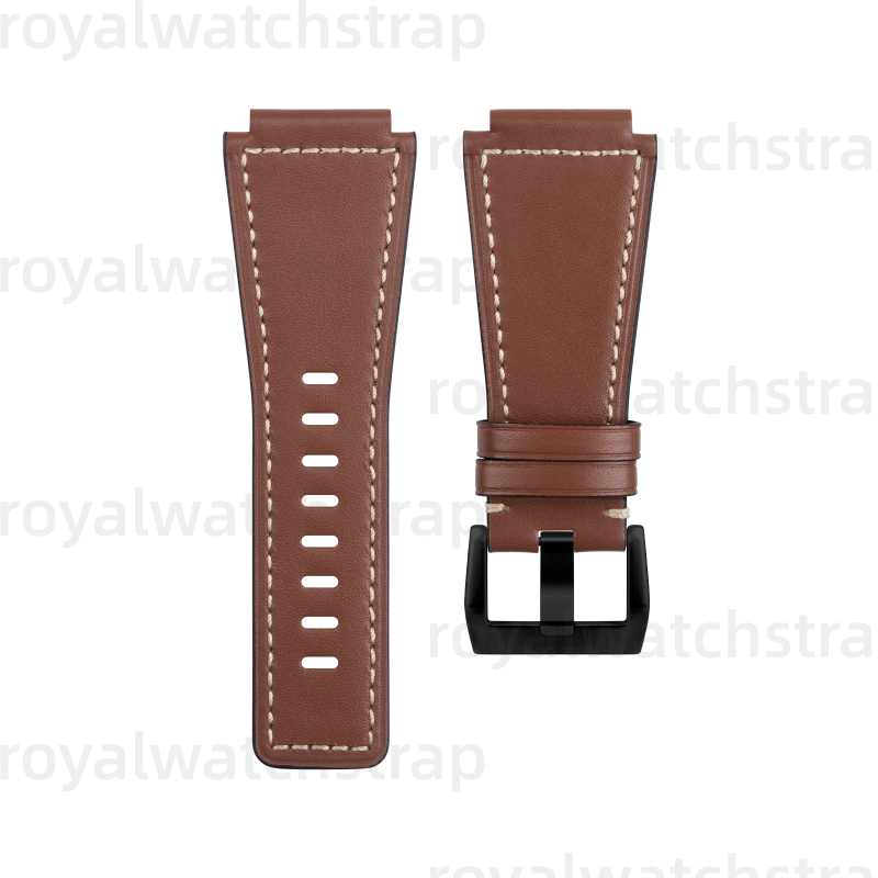 24mm Replacement Soft Aftermarket Leather Strap For Bell & Ross BR01 BR03 (11) 24mm Replacement Soft Aftermarket Leather Strap For Bell & Ross BR01 BR03