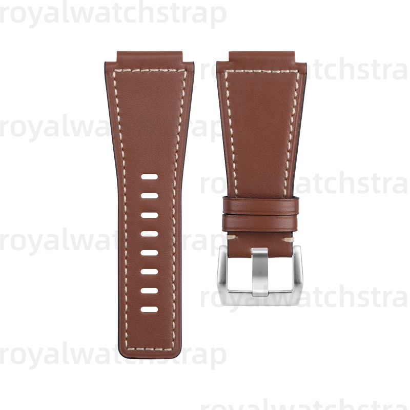24mm Replacement Soft Aftermarket Leather Strap For Bell & Ross BR01 BR03 (12) 24mm Replacement Soft Aftermarket Leather Strap For Bell & Ross BR01 BR03