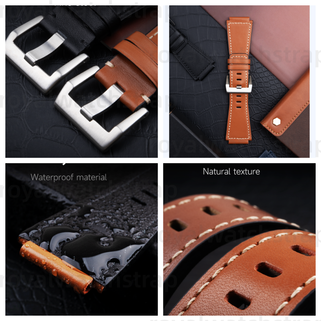 24mm Replacement Soft Aftermarket Leather Strap For Bell & Ross BR01 BR03 (19)