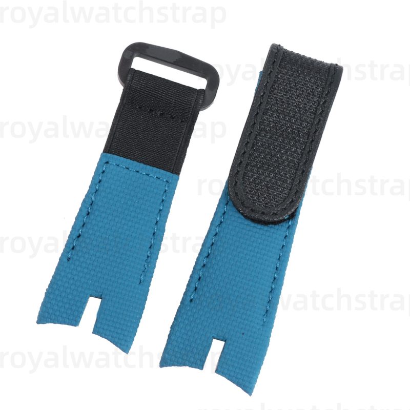 Custom Replacement Canvas Pattern Rubber Velcro & Elastic Strap for Roger Dubuis (2) Custom Replacement Canvas Pattern Rubber Velcro & Elastic Strap for Roger Dubuis