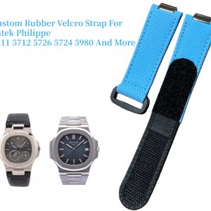 Custom ReplacementCanvas Pattern Rubber Velcro Strap for Patek Philippe 5711 5712 5726 5724 5980