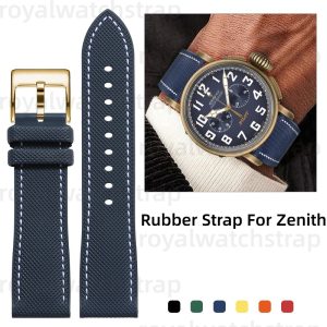 Flat End Silicone Rubber Watch Strap For ZENITH Pilot 29.2430 Bronze Grande Volante(Multiple Colors) (53) Flat End Silicone Rubber Watch Strap For ZENITH Pilot 29.2430 Bronze Grande Volante(Multiple Colors)