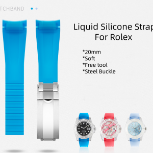 20mm Transparent Liquid Silicone Watch Strap For Rolex Submariner Daytona GMT-Master II