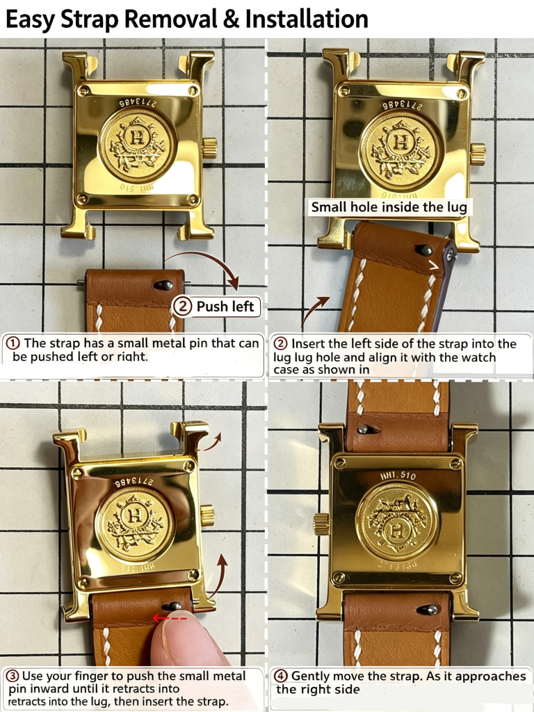 how to install strap for hermes with quick release spring bar system
