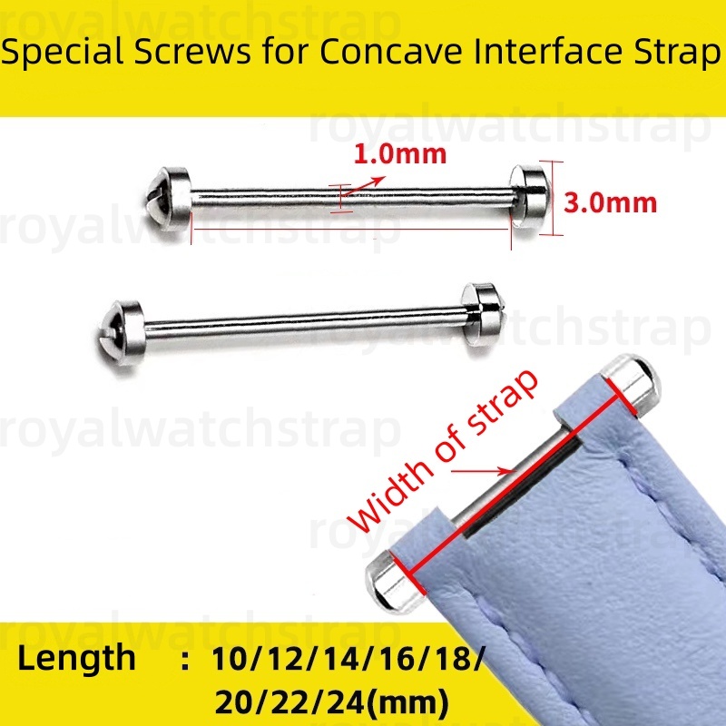 1.0mm Stainless Steel Watch Strap Connection Screws Spring Bars for BVLGARI Leather Watch Straps