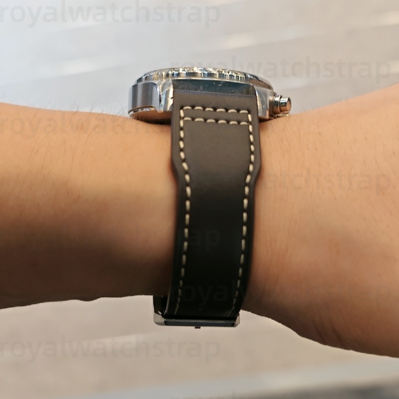 20mm 21mm Genuine Cowhide Leather Strap For IWC Watch With Quick-Release Adapter