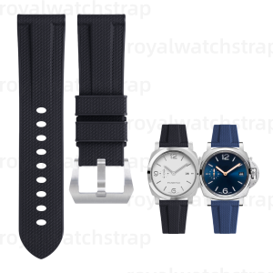 22mm 24mm High Quality FKM Fluororubber Rubber Strap With Woven Texture For Panerai Luminor Due