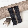 24mm Soft Silicone Rubber Watch Strap With Tire Tread For Breitling Avenger Superocean Heritage