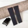 24mm Soft Silicone Rubber Watch Strap With Tire Tread For Breitling Avenger Superocean Heritage
