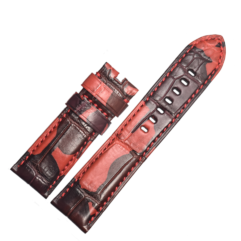 Custom Camouflage Alligator Leather Watch Strap For Panerai 1950 Luminor Radiomir 20222426mm (Multi-Colors)