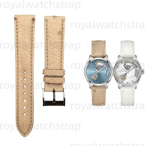 Custom Ostrich Leather Watch Strap For Hamilton Jazzmaster Open Heart Strap H32215840