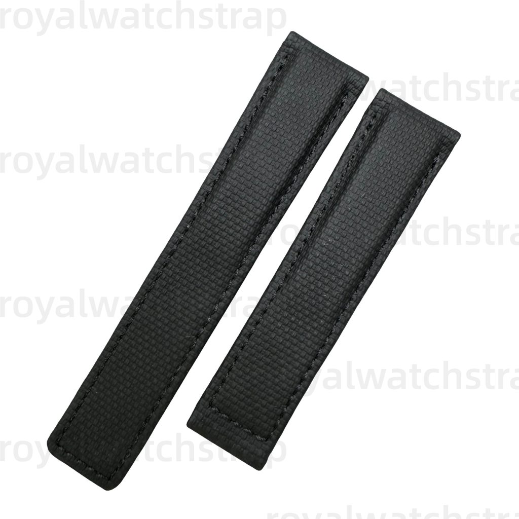 Custom PVC Rubber With Canvas Pattern Watch Straps for TAG Heuer Aquaracer Monaco & Carrera