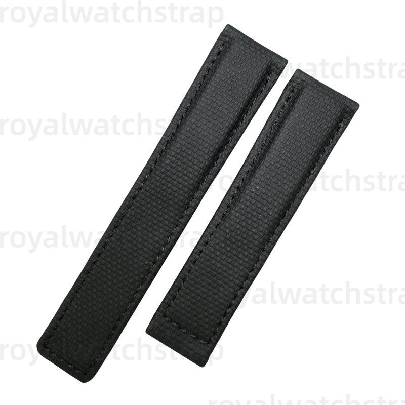 Custom PVC Rubber With Canvas Pattern Watch Straps for TAG Heuer Aquaracer Monaco & Carrera